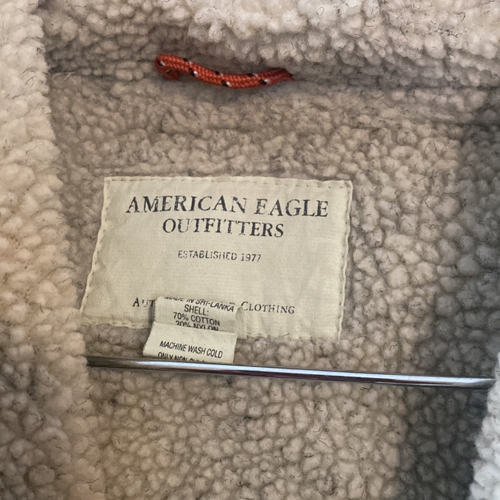 American Eagle Fleece Lined Pull-Over Jacket L - image 2